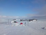 Tältar vid Helags Fjällstation